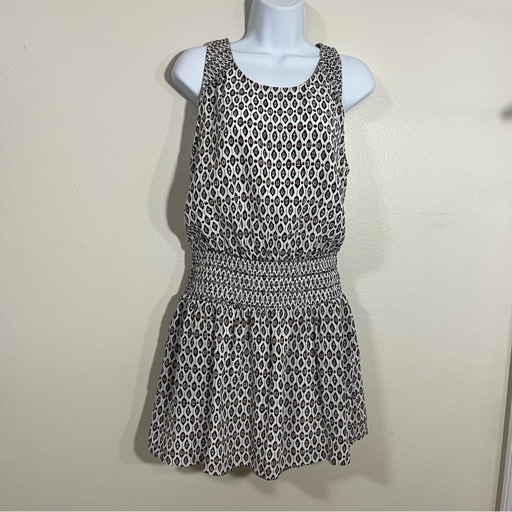 Joie 100% Silk Black and White Dress Size Small Rushed Midsection Sophisticated - Picture 4 of 9